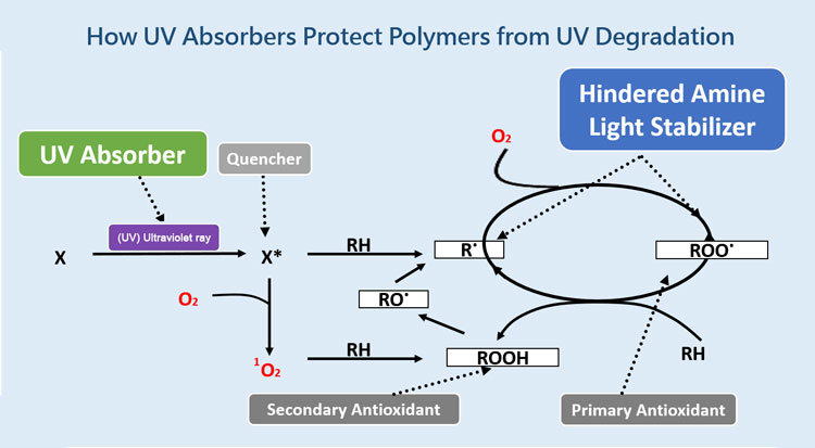Chất hấp thụ ánh sáng tia cực tím bảo vệ Polyme như thế nào