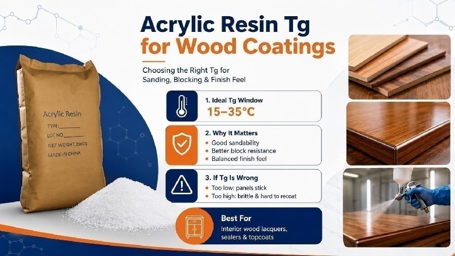 How to Choose Acrylic Resin Tg for Wood Coatings: Sanding, Blocking and Shop-Temperature Cure